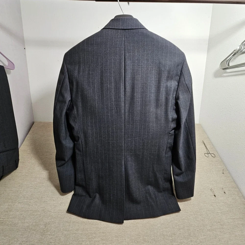 Brooks Brothers Suit Mens 40R 34x31 Charcoal Grey Pinstripe 346 Stretch Wool